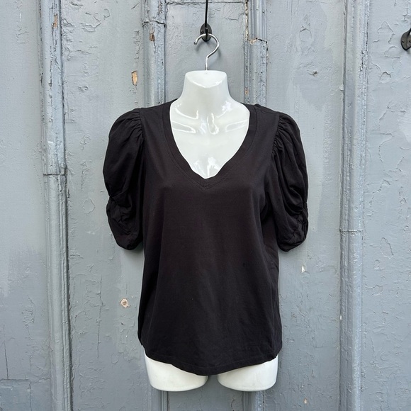 7 For All Mankind Twist Sleeve Tee, Size M - Picture 5 of 11